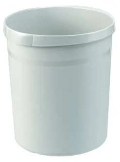 PROREGAL Klassischer Runder Papierkorb Aus Kunststoff 18 Liter HxØ 35 x 31,2 cm Grau