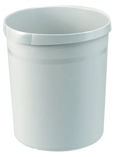 PROREGAL Klassischer Runder Papierkorb Aus Kunststoff 18 Liter HxØ 35 x 31,2 cm Grau