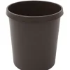 PROREGAL Klassischer Runder Kunststoff Papierkorb 18 Liter HxBxT 32 x 31 x 31 cm Braun