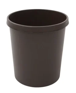 PROREGAL Klassischer Runder Kunststoff Papierkorb 18 Liter HxBxT 32 x 31 x 31 cm Braun