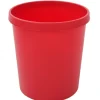 PROREGAL Klassischer Runder Kunststoff Papierkorb 18 Liter HxBxT 32 x 31 x 31 cm Rot