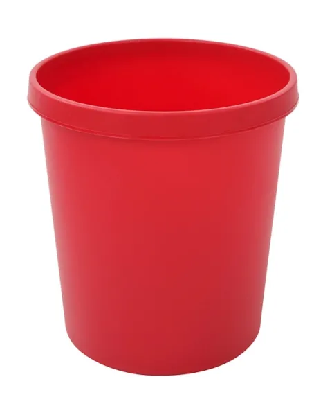 PROREGAL Klassischer Runder Kunststoff Papierkorb 18 Liter HxBxT 32 x 31 x 31 cm Rot