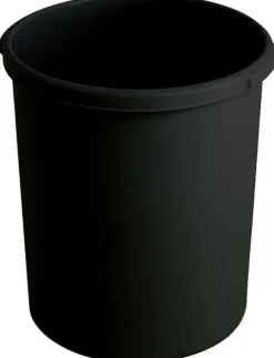 PROREGAL Klassischer Runder Papierkorb Aus Kunststoff 30 Liter HxØ 41 x 37,5 cm Schwarz