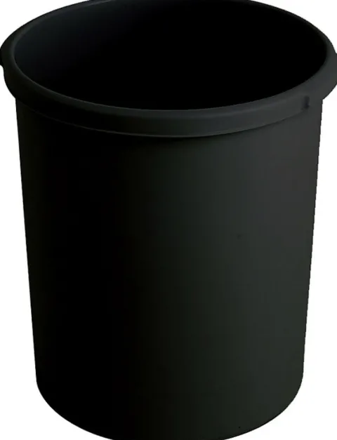 PROREGAL Klassischer Runder Papierkorb Aus Kunststoff 30 Liter HxØ 41 x 37,5 cm Schwarz