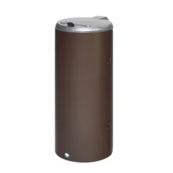 PROREGAL Kompakter Abfallsammler Junior Mit Deckel Einflügeltür 35 cm Einfüllöffnung HxBxT 90 x 45 x 45 cm Stahl Braun