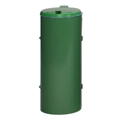 PROREGAL Kompakter Abfallsammler Junior Mit Deckel Einflügeltür 35 cm Einfüllöffnung HxBxT 90 x 45 x 45 cm Stahl Grün