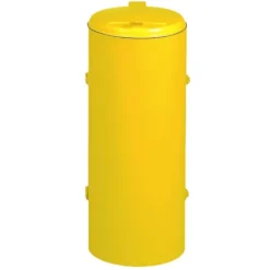 PROREGAL Kompakter Abfallsammler Junior Mit Deckel Einflügeltür 35 cm Einfüllöffnung HxBxT 90 x 45 x 45 cm Stahl Gelb