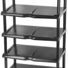PROREGAL Kunststoffschuhregal Oxford 5 Ebenen HxBxT 86x48x30,5cm Schwarz