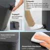 PROREGAL Mülleimer Küche Bad 50L, Abfalleimer mit Softclose & Stay-Open Deckel, Fußpedal & Inneneimer | Stahl, Matt Schwarz | rechteckiger Treteimer mit Inneneimer, Tretmülleimer 50 Liter