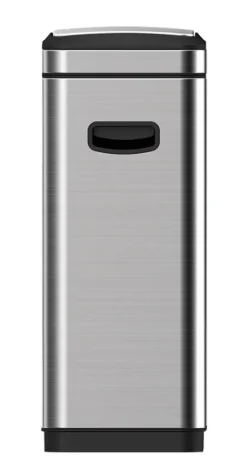 PROREGAL Modern Designter Abfallsammler Aus Gebürstetem Edelstahl 30 Liter HxBxT66,5 x 40 x 25,2 cm Silber