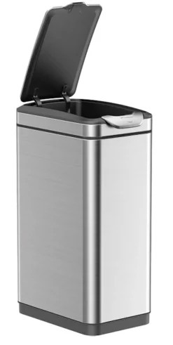 PROREGAL Modern Designter Abfallsammler Aus Gebürstetem Edelstahl 30 Liter HxBxT66,5 x 40 x 25,2 cm Silber