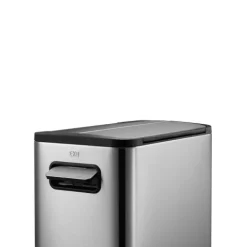 PROREGAL Modern Designter Treteimer Zur Abfallscheidung Aus Gebürstetem Edelstahl 30 Liter HxBxT 64,6 x 25,5 x 44,8 cm Edelstahl