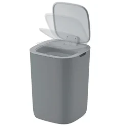 PROREGAL Moderner Quadratischer Abfalleimer Mit Smart Sensor 12 Liter HxBxT 33,7 x 35 x 25 cm Grau