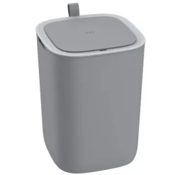 PROREGAL Moderner Quadratischer Abfalleimer Mit Smart Sensor 12 Liter HxBxT 33,7 x 35 x 25 cm Grau