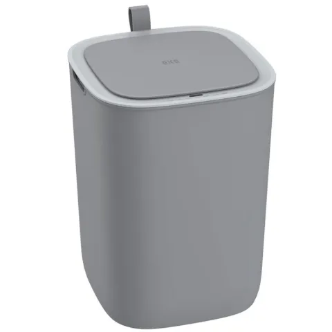 PROREGAL Moderner Quadratischer Abfalleimer Mit Smart Sensor 12 Liter HxBxT 33,7 x 35 x 25 cm Grau