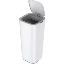 PROREGAL Moderner Quadratischer Abfalleimer Mit Smart Sensor 30 Liter HxBxT 59 x 27 x 27 cm Weiß
