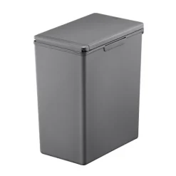 PROREGAL Moderner Quadratischer Abfalleimer Mit Touch Bar Deckel 20 Liter HxBxT 40 x 20,6 x 32,5 cm Grau