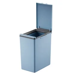 PROREGAL Moderner Quadratischer Abfalleimer Mit Touch Bar Deckel 20 Liter HxBxT 40 x 20,6 x 32,5 cm Blau