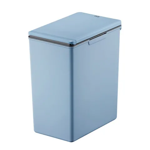 PROREGAL Moderner Quadratischer Abfalleimer Mit Touch Bar Deckel 20 Liter HxBxT 40 x 20,6 x 32,5 cm Blau