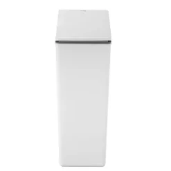 PROREGAL Moderner Quadratischer Abfalleimer Mit Touch Bar Deckel 40 Liter HxBxT 63 x 24,5 x 37 cm Weiß