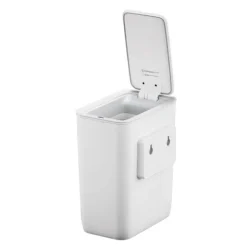 PROREGAL Moderner Quadratischer Abfalleimer Mit Smart Sensor Zur Wandmontage 8 Liter HxBxT 31 x 26 x 16,5 cm Weiß