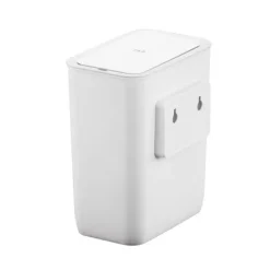 PROREGAL Moderner Quadratischer Abfalleimer Mit Smart Sensor Zur Wandmontage 8 Liter HxBxT 31 x 26 x 16,5 cm Weiß