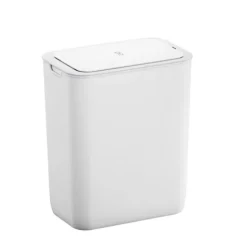 PROREGAL Moderner Quadratischer Abfalleimer Mit Smart Sensor Zur Wandmontage 8 Liter HxBxT 31 x 26 x 16,5 cm Weiß