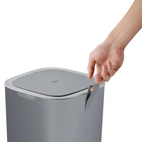 PROREGAL Moderner Quadratischer Abfalleimer Mit Smart Sensor 30 Liter HxBxT 59 x 27 x 27 cm Grau