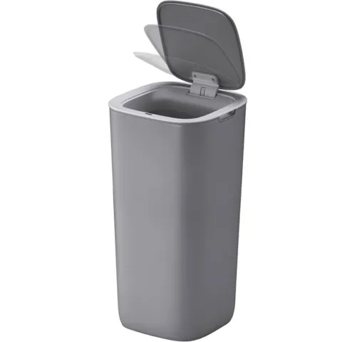 PROREGAL Moderner Quadratischer Abfalleimer Mit Smart Sensor 30 Liter HxBxT 59 x 27 x 27 cm Grau