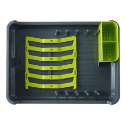 PROREGAL Praktischer Geschirrtrockner Aus Mattem Edelstahl & Kunststoff HxBxT 13 x 31 x 44,7cm Anthrazit