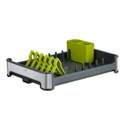PROREGAL Praktischer Geschirrtrockner Aus Mattem Edelstahl & Kunststoff HxBxT 13 x 31 x 44,7cm Anthrazit