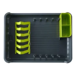 PROREGAL Praktischer Geschirrtrockner Aus Mattem Edelstahl & Kunststoff HxBxT 13 x 31 x 44,7cm Anthrazit