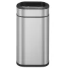 PROREGAL Rechteckiger Abfalleimer Aus Gebürstetem Edelstahl Mit Offener Einwurfsöffnung 20 Liter HxBxT 43 x 35,5 x 22,5 cm Silber