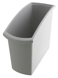 PROREGAL Rechteckiger Kunstoff Papierkorb 18 Liter HxBxT 34,5 x 19,4 x 45 cm Grau