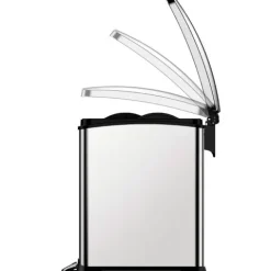 PROREGAL Rechteckiger Treteimer Aus Gebürstetem Edelstahl 15 Liter HxBxT 42 x 21,7 x 38,2 cm Silber