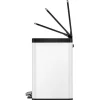 PROREGAL Rechteckiger Treteimer Aus Gebürstetem Edelstahl Mit Soft Close & Stay Open Deckel 29 Liter HxBxT 41,1 x 46,2 x 38,8 cm Weiß