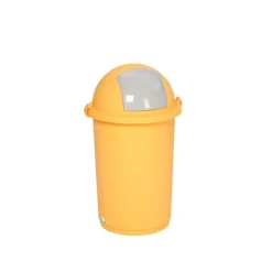 PROREGAL Robuster Abfallbehälter Mit Einwurfklappe 50 Liter HxBxT 76 x 41 x 41 cm Kunststoff Gelb