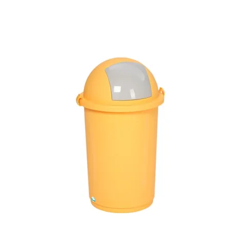 PROREGAL Robuster Abfallbehälter Mit Einwurfklappe 50 Liter HxBxT 76 x 41 x 41 cm Kunststoff Gelb