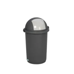 PROREGAL Robuster Abfallbehälter Mit Einwurfklappe 50 Liter HxBxT 76 x 41 x 41 cm Kunststoff Grau