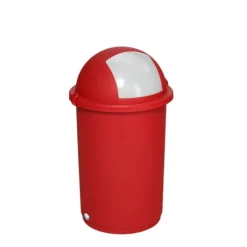 PROREGAL Robuster Abfallbehälter Mit Einwurfklappe 50 Liter HxBxT 76 x 41 x 41 cm Kunststoff Rot