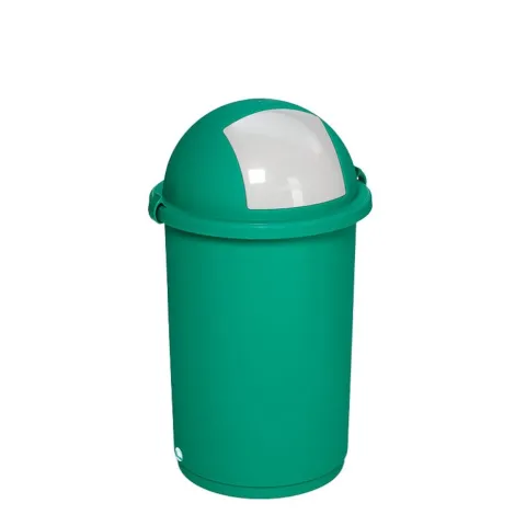 PROREGAL Robuster Abfallbehälter Mit Einwurfklappe 50 Liter HxBxT 76 x 41 x 41 cm Kunststoff Grün