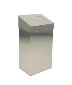 PROREGAL Robuster Abfallbehälter Mit Pushdeckel 18 Liter HxBxT 50 x 27,7 x 17 cm Edelstahl