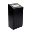 PROREGAL Robuster Abfallbehälter Mit Pushdeckel 18 Liter HxBxT 50 x 27,7 x 17 cm Aluminium Schwarz