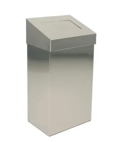 PROREGAL Robuster Abfallbehälter Mit Pushdeckel 50 Liter HxBxT 68 x 38 x 25 cm Edelstahl