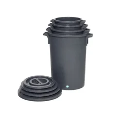 PROREGAL Robuster Abfallsammler Mit Deckel Stapelbar 30 Liter HxBxT 40 x 36 x 36 cm Kunststoff Schwarz