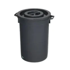 PROREGAL Robuster Abfallsammler Mit Deckel Stapelbar 45 Liter HxBxT 48 x 42 x 42 cm Kunststoff Schwarz