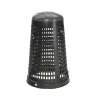 PROREGAL Robuster Abfallsammler Korbständer Mit Klemmring 90 Liter HxBxT 88 x 52,5 x 52,5 cm Kunststoff Schwarz Grauer Deckel