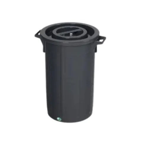 PROREGAL Robuster Abfallsammler Mit Deckel Stapelbar 60 Liter HxBxT 68 x 42 x 42 cm Kunststoff Schwarz