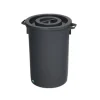 PROREGAL Robuster Abfallsammler Mit Deckel Stapelbar 75 Liter HxBxT 66 x 47 x 47 cm Kunststoff Schwarz
