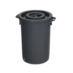 PROREGAL Robuster Abfallsammler Mit Deckel Stapelbar 75 Liter HxBxT 66 x 47 x 47 cm Kunststoff Schwarz